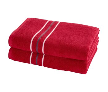 Moodit Serviettes de douche Empress Rouge Profond (lot de 2) 70 x 140 cm Coton