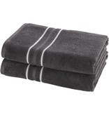 Moodit Shower Towel Dark Grey - set of 2 - 70 x 140 cm - 100% Cotton