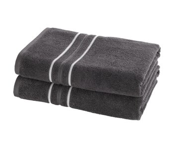 Moodit Douchelaken Dark Grey set (2 st.) 70 x 140 cm Katoen