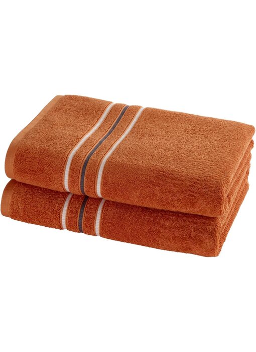 Moodit Ensemble de serviettes de douche bronze (2 pièces) 70 x 140 cm Coton