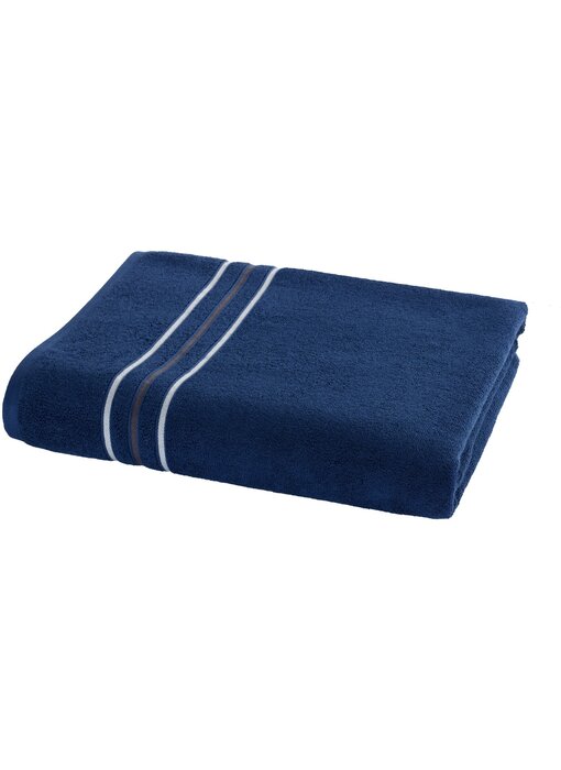 Moodit Serviette de plage bleu marine 100 x 200 cm en coton