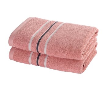 Moodit Lot de 2 serviettes Empress Vieux Rose 50 x 100 cm en coton