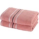 Lot de 2 serviettes Empress Vieux Rose 50 x 100 cm en coton