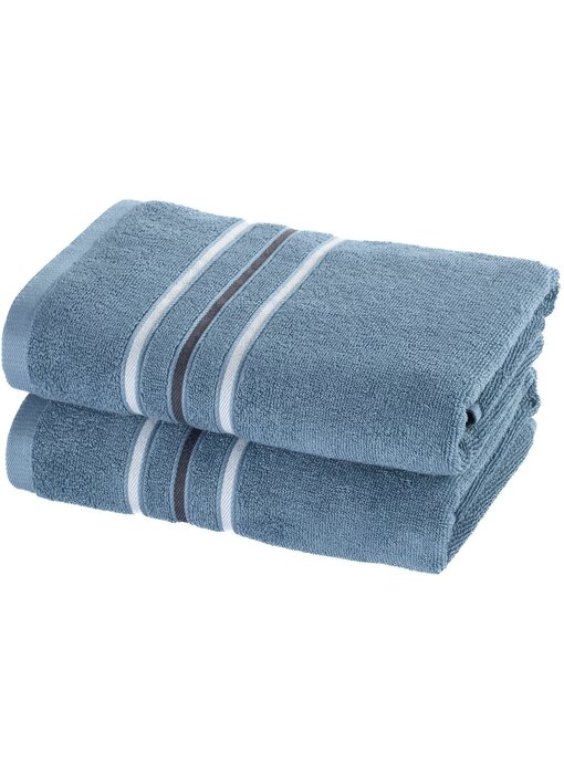 Moodit Handtuchset „Empress Stone Blue“ (2-teilig), 50 x 100 cm, Baumwolle