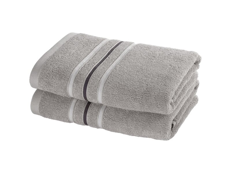 Moodit Empress Steel Grey Handtuchset (2 Stück) – 50 x 100 cm – Baumwolle