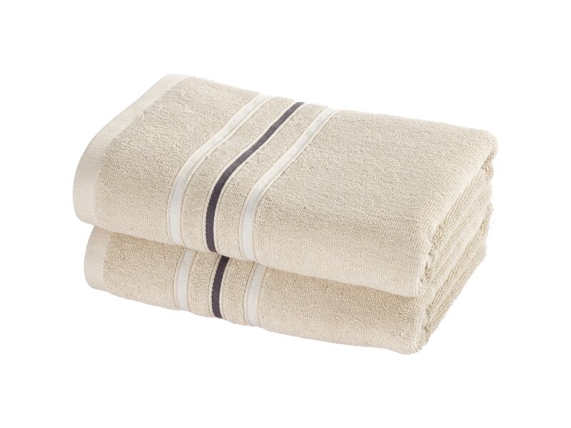 Moodit Serviettes de toilette Empress - Sable - lot de 2 - 50 x 100 cm - Coton