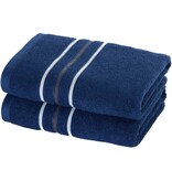 Moodit Handdoek Empress Navy Blue - set (2 st.) - 50 x 100 cm - Katoen