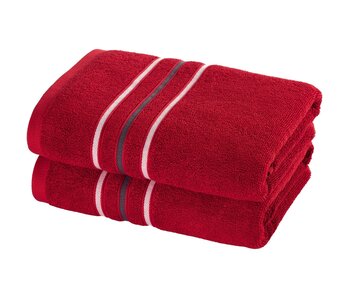 Moodit Empress Handtuchset in Tiefrot (2-teilig), 50 x 100 cm, Baumwolle