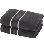 Moodit Serviettes Empress - Gris foncé - Lot de 2 - 50 x 100 cm - Coton