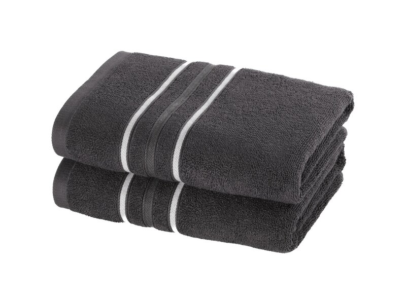 Moodit Serviettes Empress - Gris foncé - Lot de 2 - 50 x 100 cm - Coton