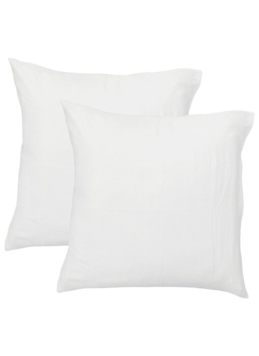 Matt & Rose Set of White Pillowcases (2) 50 x 70 Cotton Muslin
