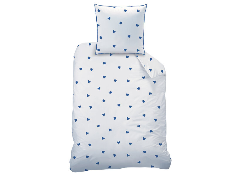Matt & Rose Matt & Rose Duvet Cover - Blue Hearts - 140x200 + 65x65 Cotton