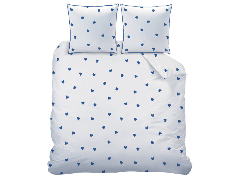 Matt & Rose Matt & Rose Duvet Cover - Blue Hearts - 240x220 + (2x)65x65 Cotton