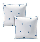 Matt & Rose Matt & Rose Dekbedovertrek - Hartjes Blauw - 240x220 + (2x)65x65 Katoen