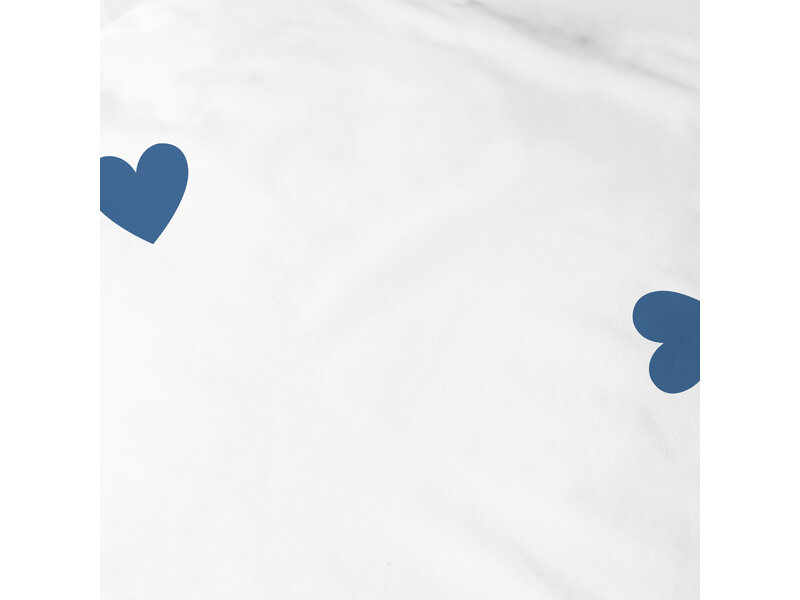 Matt & Rose Housse de couette Matt & Rose - Cœurs bleus - 50 x 50 cm + (2) 165 x 165 cm en coton
