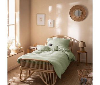 Matt & Rose Dekbedovertrek Celadon Groen 140 x 200 + 65 x 65 Mousseline Katoen