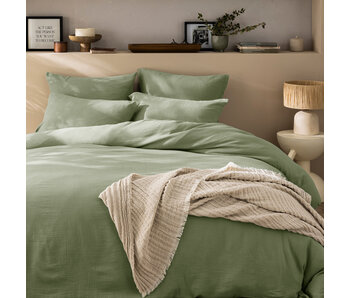 Matt & Rose Duvet Cover Celadon Green 240 x 220 + (2x) 65 x 65 Cotton Muslin