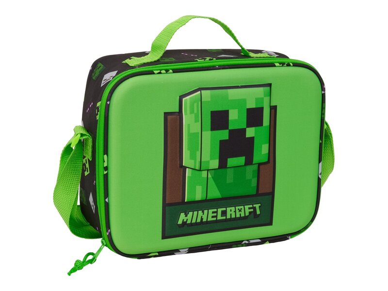 Minecraft Sac isotherme - Sac à déjeuner - 25 x 19,5 x 9 cm - Polyester