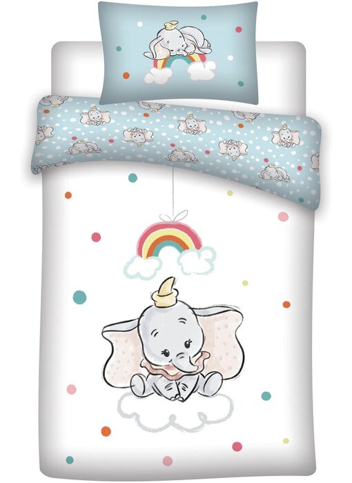 Disney Dumbo BABY Dekbedovertrek 100 x 140 + 40 x 60 cm Katoen