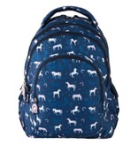 PASO PASO - Rugzak paarden 38cm - polyester - blauw