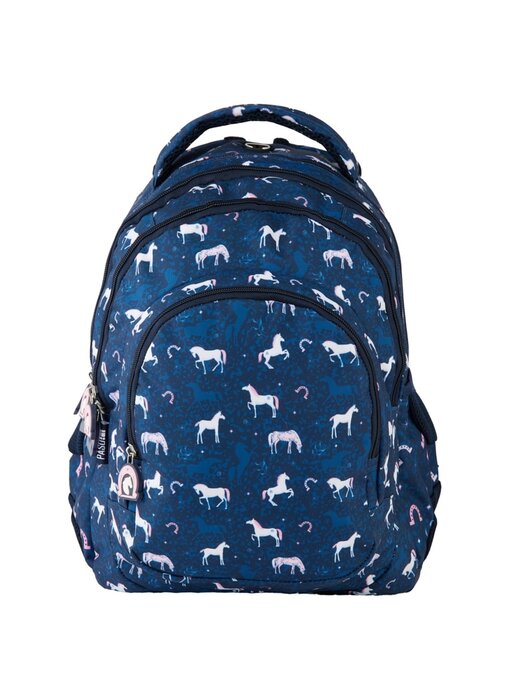 PASO Rugzak paarden 38cm polyester blauw