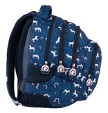 PASO PASO - Rugzak paarden 38cm - polyester - blauw