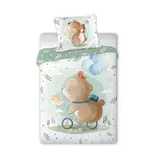 Cuddles Cuddles - Baby/Peuter dekbedovertrek  Beertje Fiets 100x135/40x60cm katoen