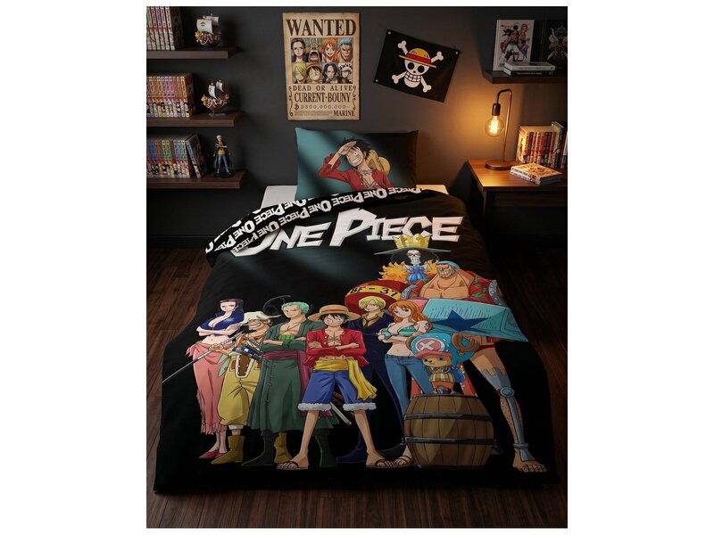 One Piece dekbedovertrek 140x200/65x65cm - Polycotton