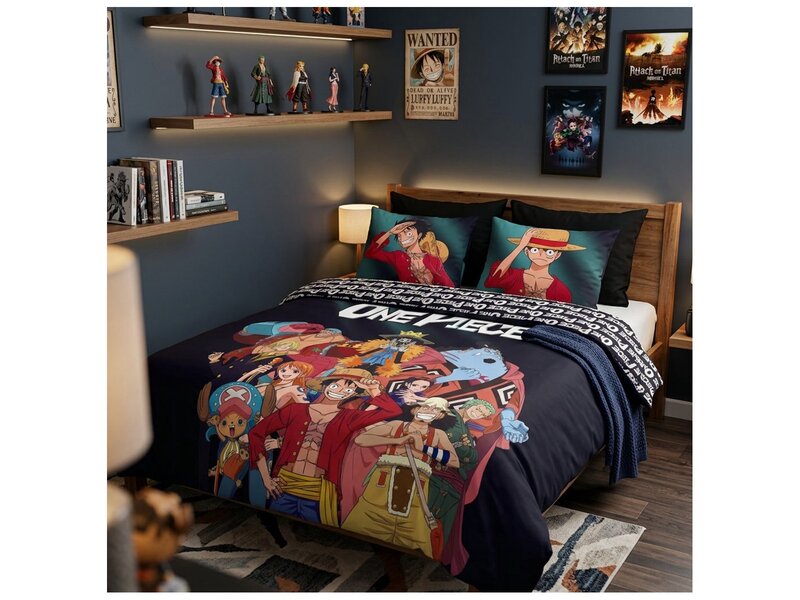 One Piece dekbedovertrek 240x220cm/65x65cm - Polycotton