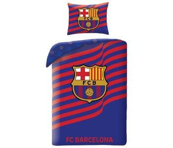 FC Barcelona Gestreifter Bettbezug 140x200cm aus Baumwolle