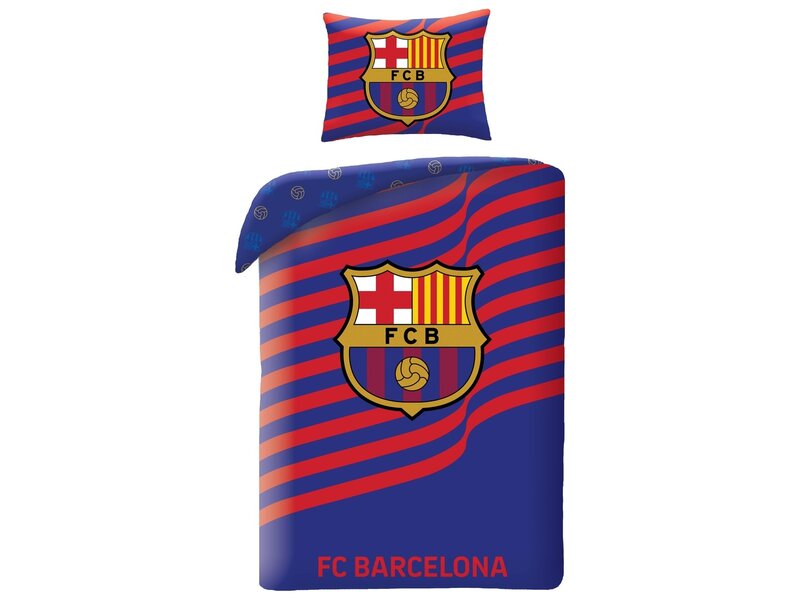 FC Barcelona Dekbedovertrek Stripes - 140x200/70x90cm - katoen