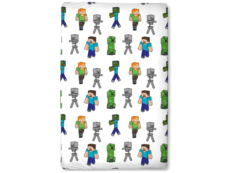 Minecraft Hoeslaken 200x90cm jersey katoen