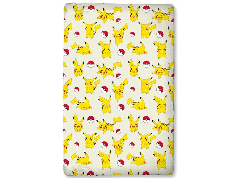 Pokémon Pikachu-Spannbettlaken – 90 x 200 cm – Baumwolljersey