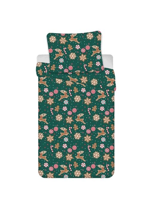 Kerst Housse de couette magique Bonhomme de pain d'épice 140x200cm en polycoton