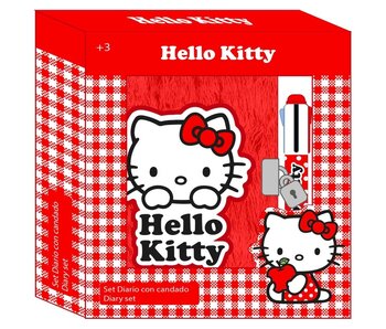 Hello Kitty & Friends dagboek met slot 20.7x14.7cm karton/pluche
