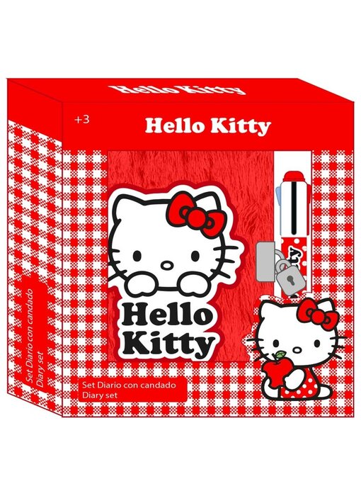 Hello Kitty dagboek met slot 20.7x14.7cm karton/pluche