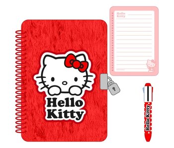 Hello Kitty & Friends dagboek met slot 20.7x14.7cm karton/pluche