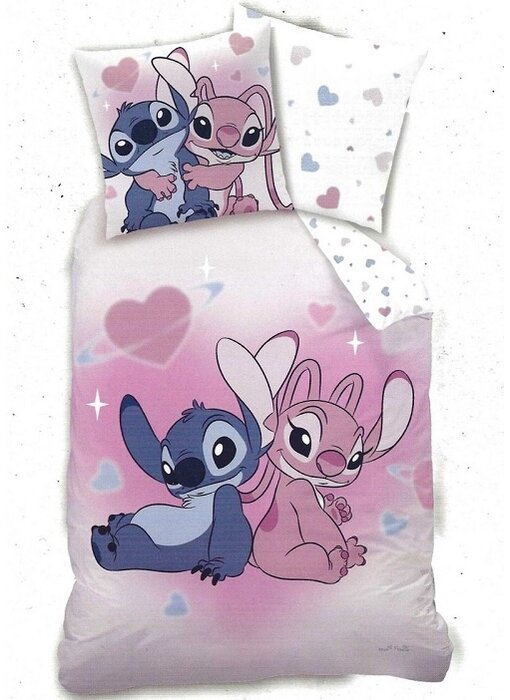 Disney Lilo & Stitch Duvet Cover Bisous 140 x 200 + 63 x 63 cm Cotton