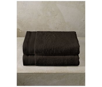 De Witte Lietaer Serviettes de douche Contessa 70x140cm coton anthracite, lot de 2