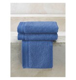 De Witte Lietaer Serviettes d'invités Contessa bleu denim - Lot de 3 - 40 x 60 cm - Coton