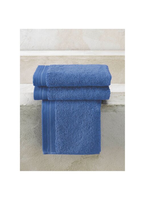 De Witte Lietaer Serviettes d'invités Contessa 40x60cm Coton denim bleu 3 pièces.