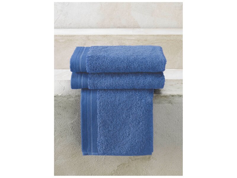 De Witte Lietaer Gastendoekjes Contessa Denim Blue - 3 stuks - 40x60cm - Katoen