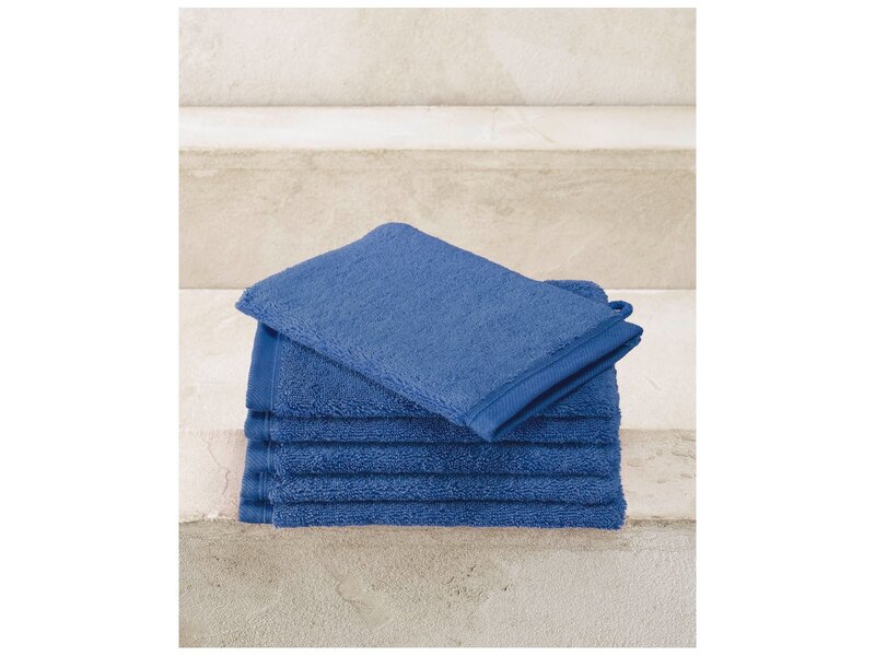 De Witte Lietaer Washandjes Contessa Denim Blue - 16x21cm - 6 stuks - Katoen