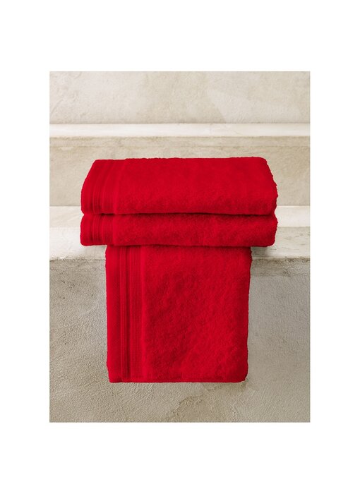 De Witte Lietaer Serviettes d'invités Contessa 40x60cm coton rouge écarlate 3 pièces.