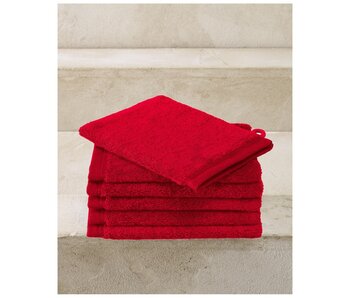 De Witte Lietaer Gants de toilette Contessa Scarlett rouges 16 x 21 cm en coton, lot de 6