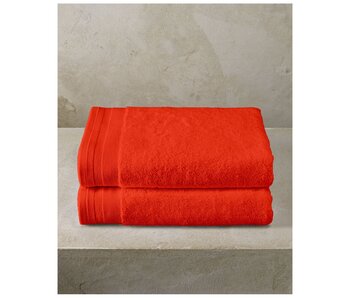 De Witte Lietaer Contessa Duschtücher in würziger Orange, 70 x 140 cm, Baumwolle, 2 Stück.