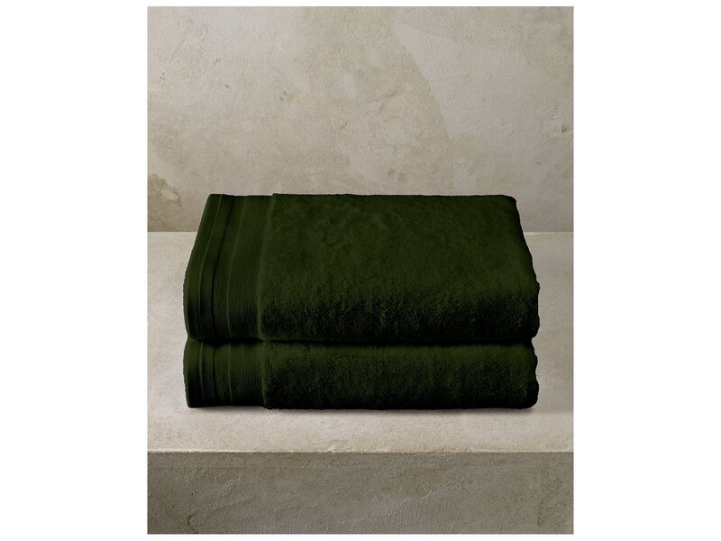 De Witte Lietaer Contessa Velvet Moss Shower Towels - 70x140cm - Cotton - 2 pieces