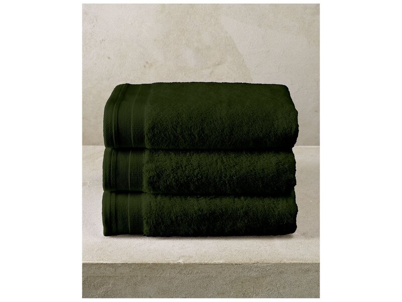 De Witte Lietaer Contessa Velvet Moss Towels - 50x100cm - Cotton - 3 pieces