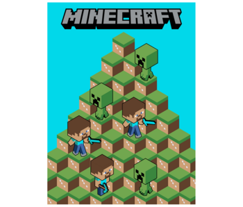 Minecraft Fleeceplaid Blocks 100x150cm polyester