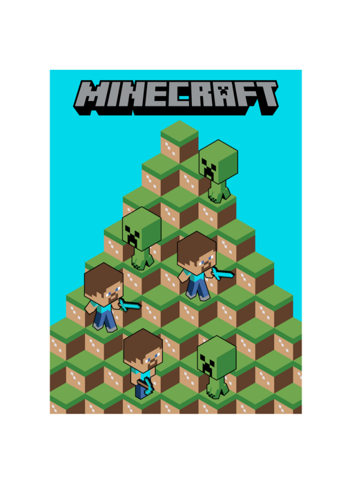 Minecraft Fleeceplaid Blocks 100x150cm polyester